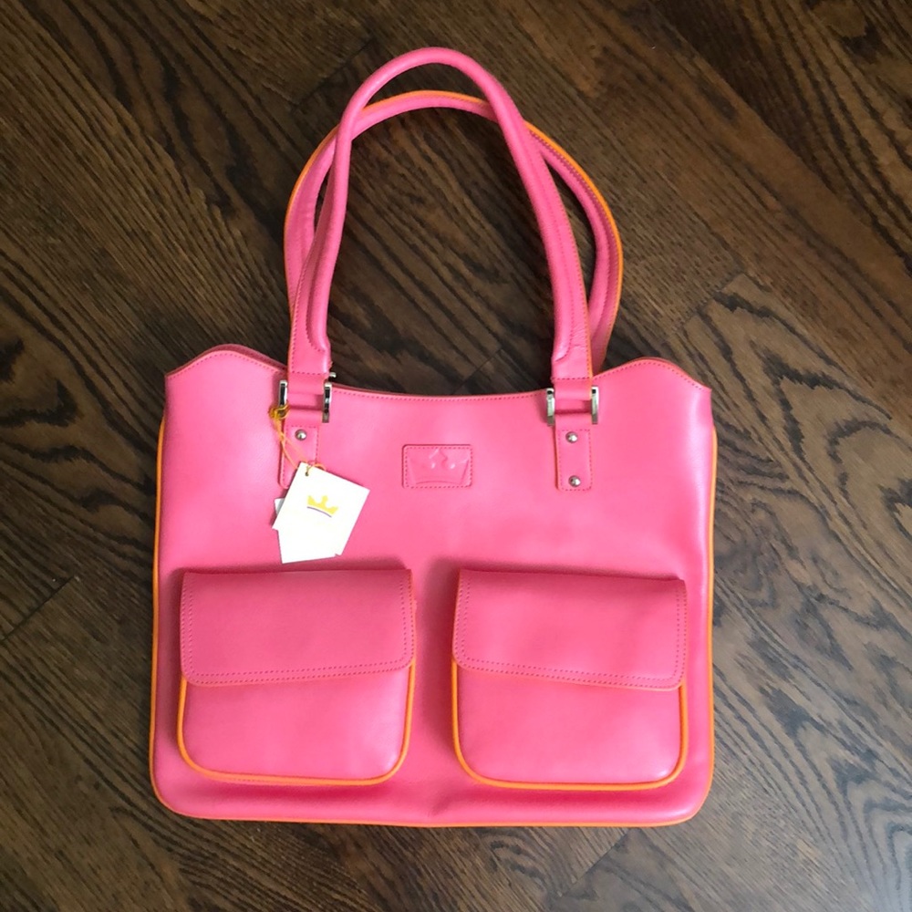 Genuine leather pink Baekgaard tote